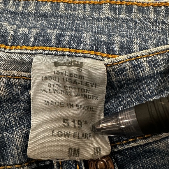 Vintage Levi 519 ‘04 Y2K Low Stretch Flare Jeans Juniors Size 9 JR M Dark Wash. - Picture 8 of 14